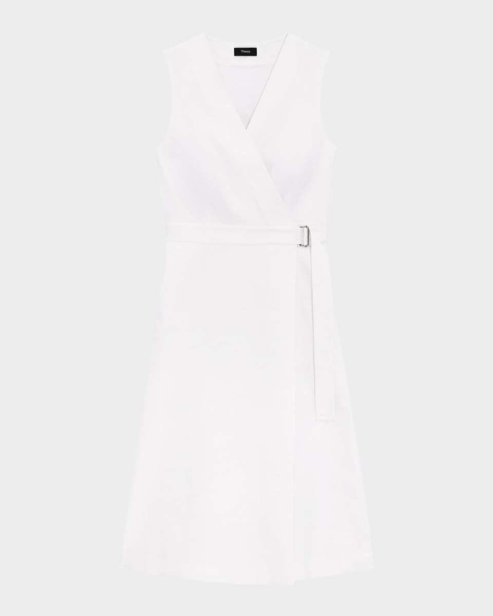 Sleeveless A-Line Wrap Dress